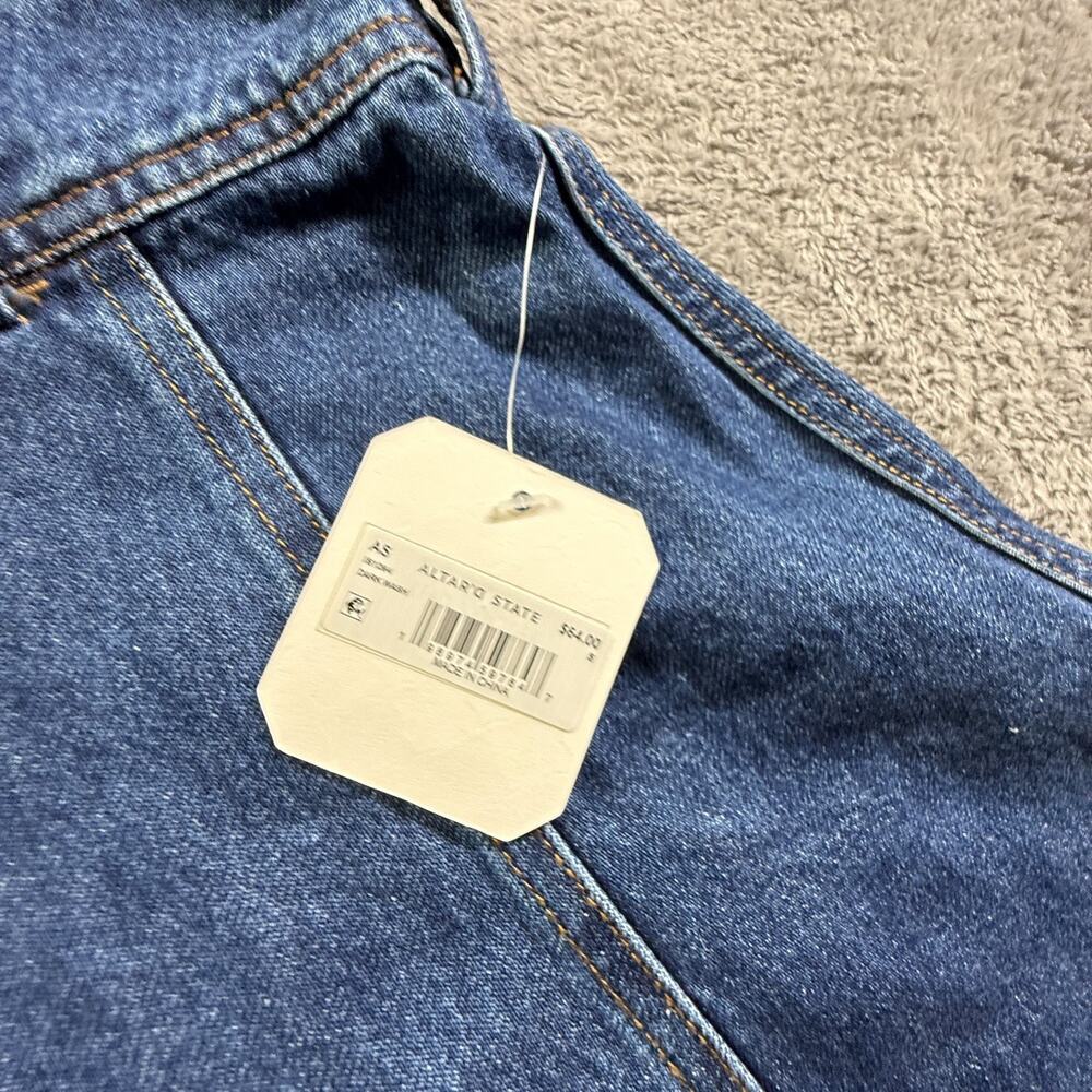 Altar'd State S Womens Denim Mini Skirt Blue Jean A-Line Cotton Flare NWT - Picture 2 of 9